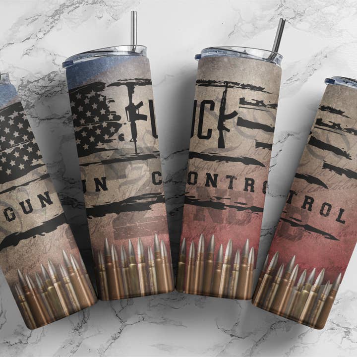 Gobelet à sublimation Fuck Gun Control 20 oz pour la vente par Twisted T Creations