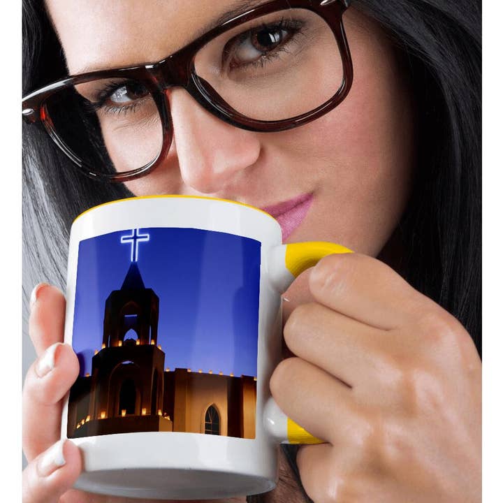 3dRose - Wholesale Coffee Mug - 3dRose, Church with farolitos, Tortugas, New Mexico - US32 JMR0986 - Julien McRoberts, Mug1