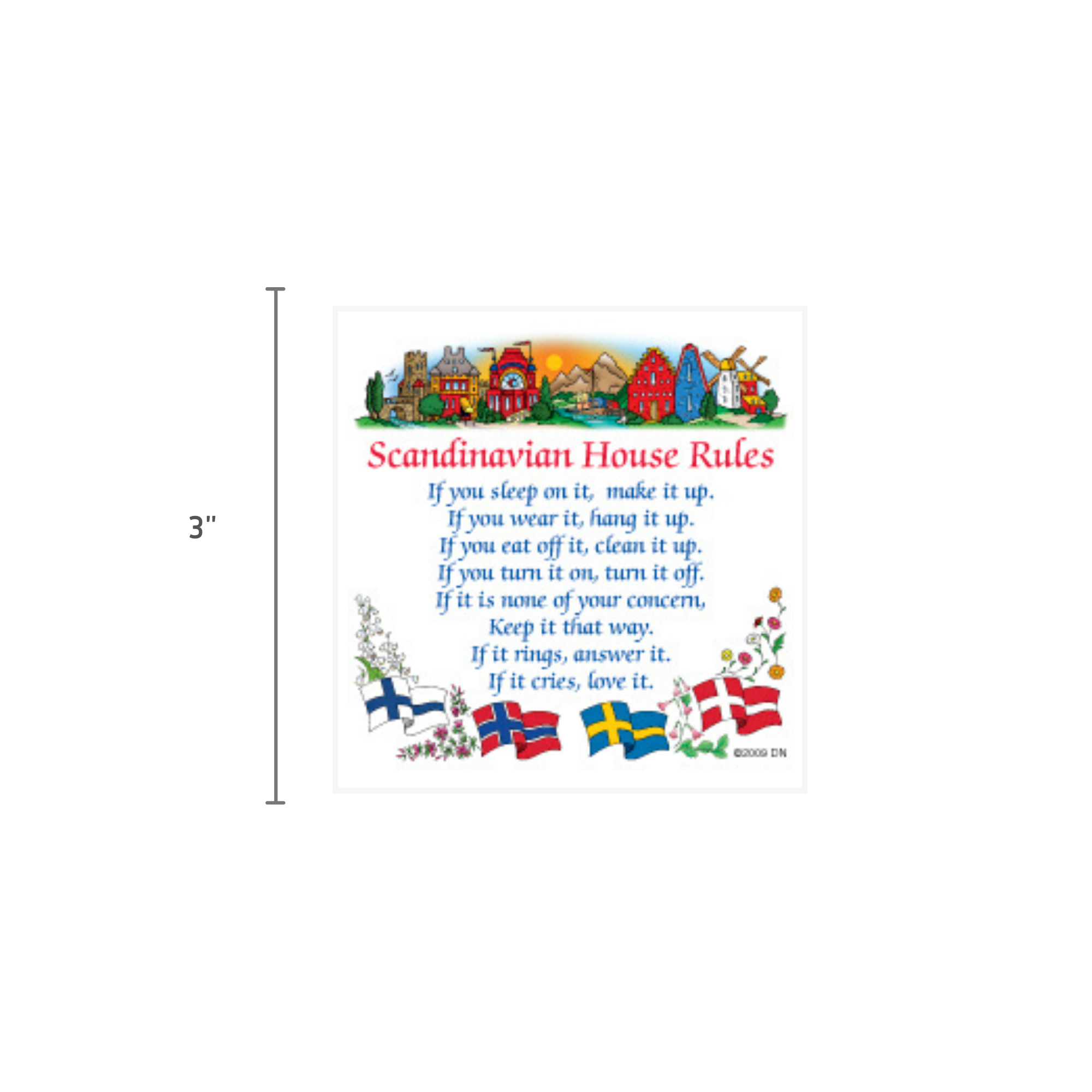 European Heritage Gifts - Wholesale Magnet - Swedish Gift Idea Magnet Tile House Rules1