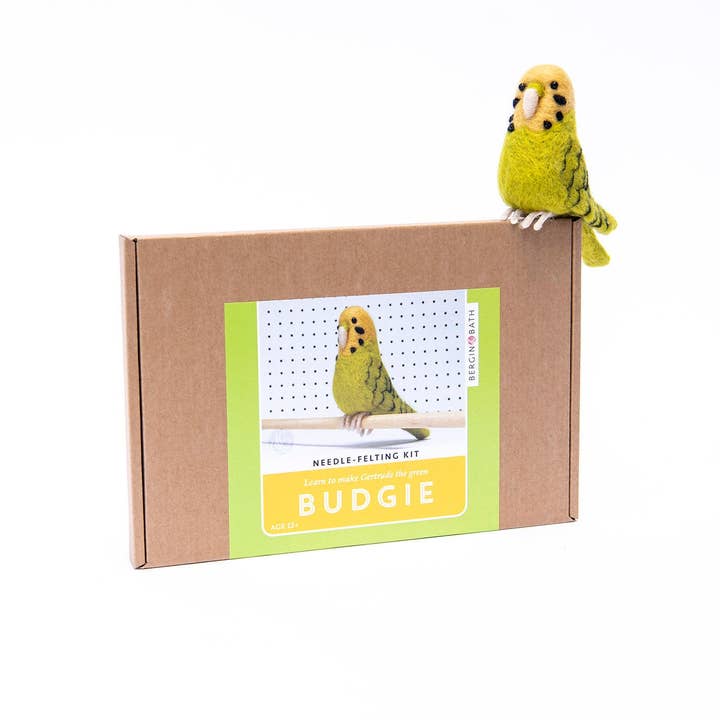 Bergin & Bath - Venta al por mayor Kit de manualidades - Kit de agujas para afieltrar Budgie. Haz un periquito de fieltro de lana