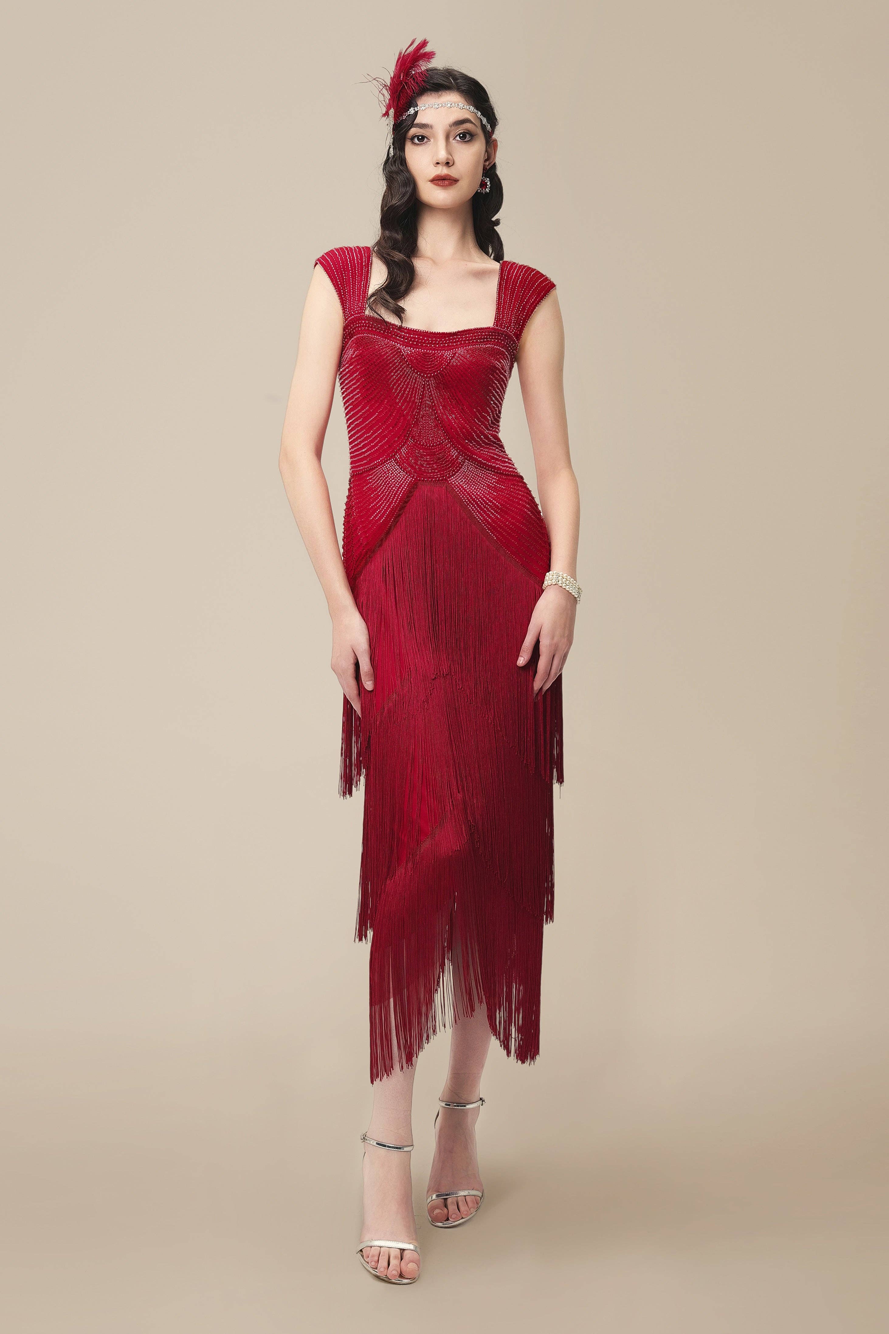 BABEYOND - Wholesale Gown - Women's - Graceful Gradient Bead Fringe Evening Gown13