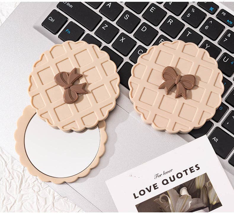 Dipped Shop – wholesale Kompakt spegel – Båge Söt Roterande Bärbar Sminkspegel DP25F4062