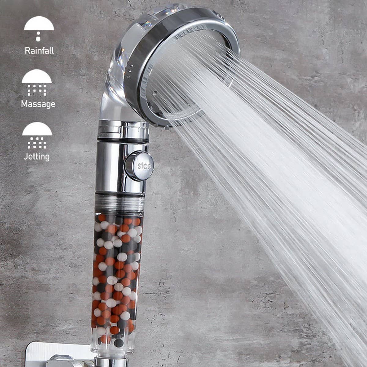 ACCITY - Wholesale Shower Head - THREE-SPEED WATER FILTER SHOWER HEAD WITH BOOSTER_CWASC170310