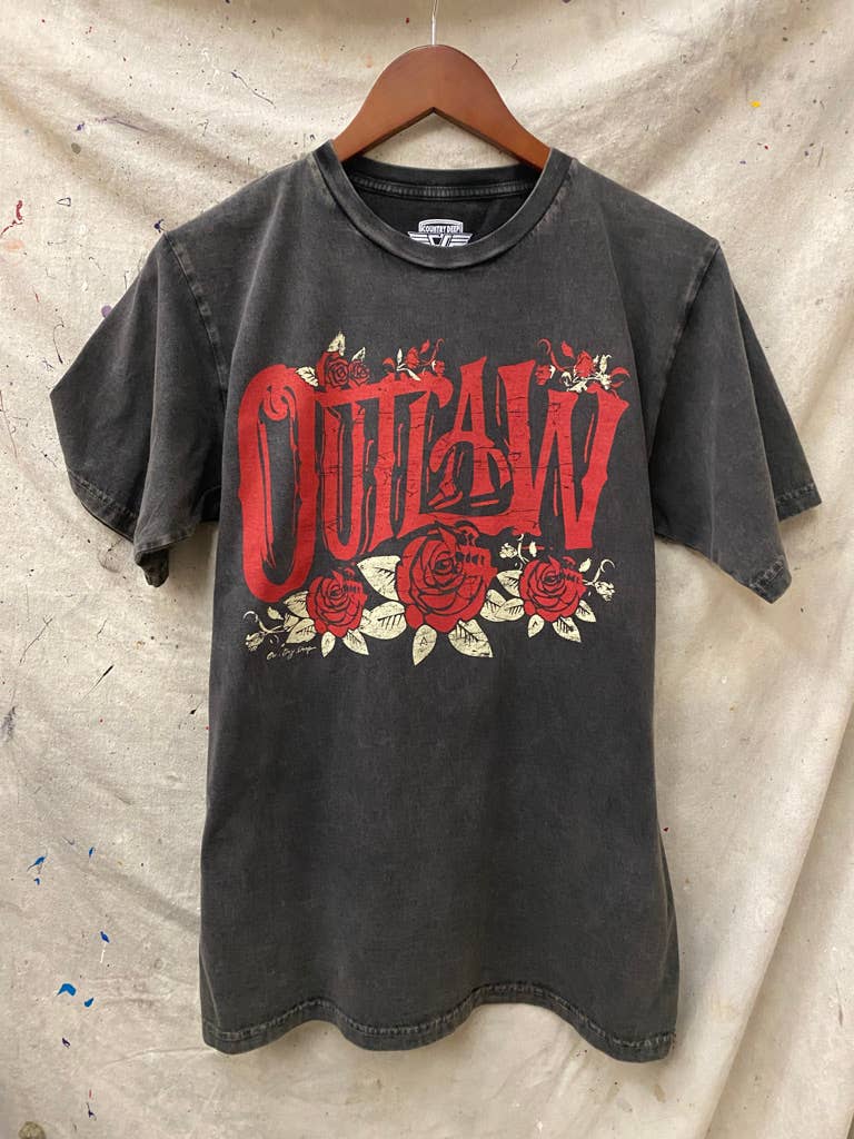 Faded Black Outlaw Vintage Relaxed Acid Wash unisex Tee    for wholesale on Faire1