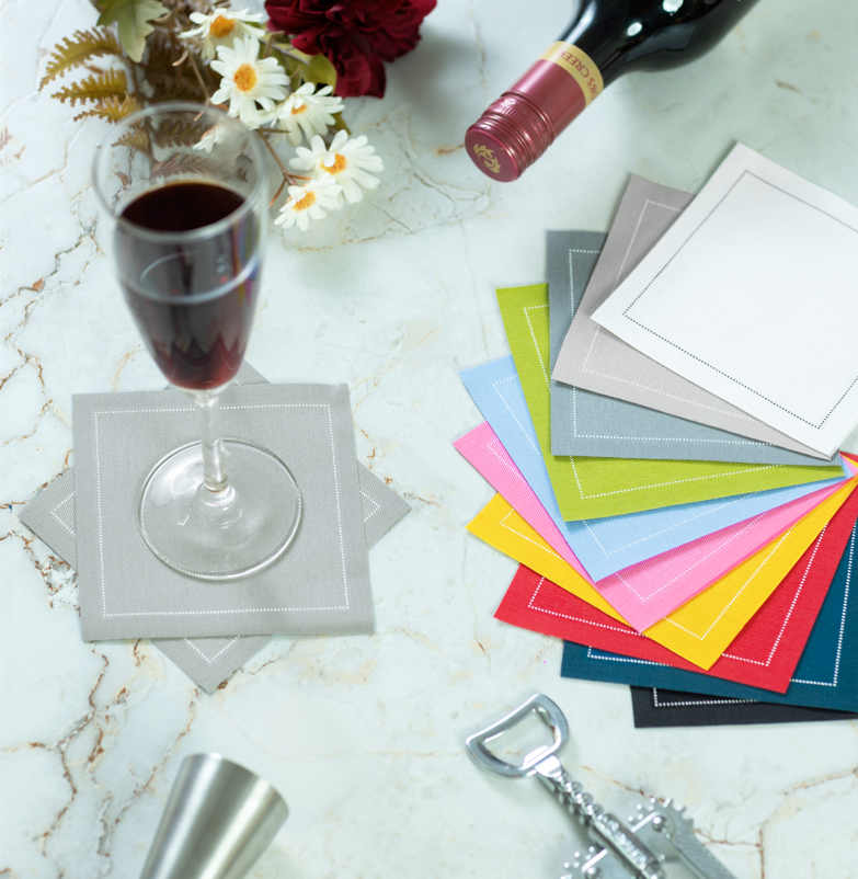 Noble Napkins - Wholesale Disposable Napkin - Luxury Cotton Cocktail Napkins, 4.5" x 4.5", 50 per pack1