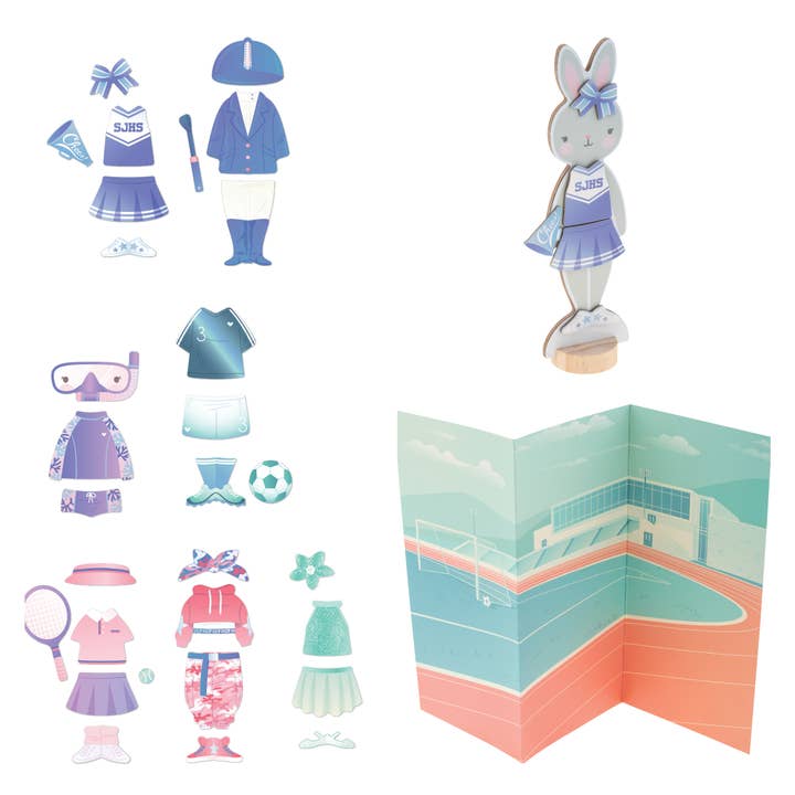 Stephen Joseph Gifts - Wholesale Doll Accessory Kit - Kids - Magnetic Dress Up Dolls