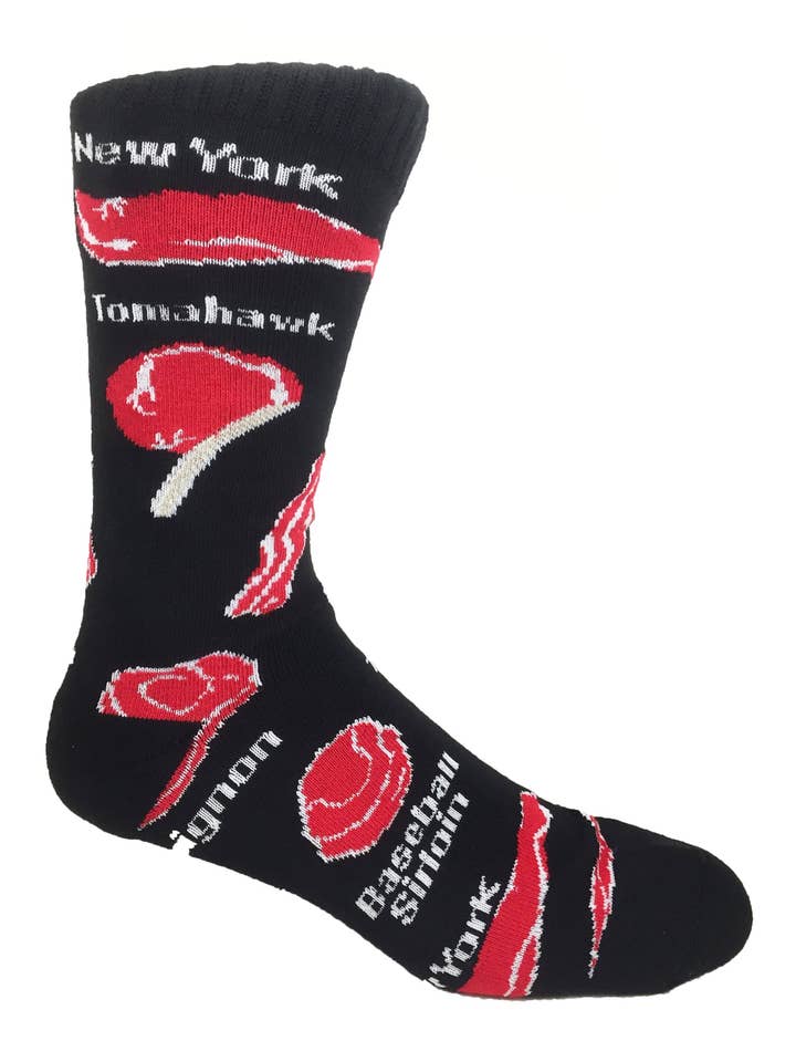 Moxy Socks - Wholesale Socks – Unisex - Steak Lover Crew Socks