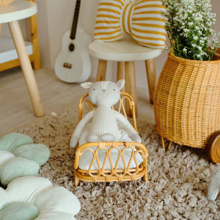 Little Tijn - BohoPanna NL - Wholesale Doll Accessory Kit - Kids - Rattan Doll Bed - Baby Doll Crib