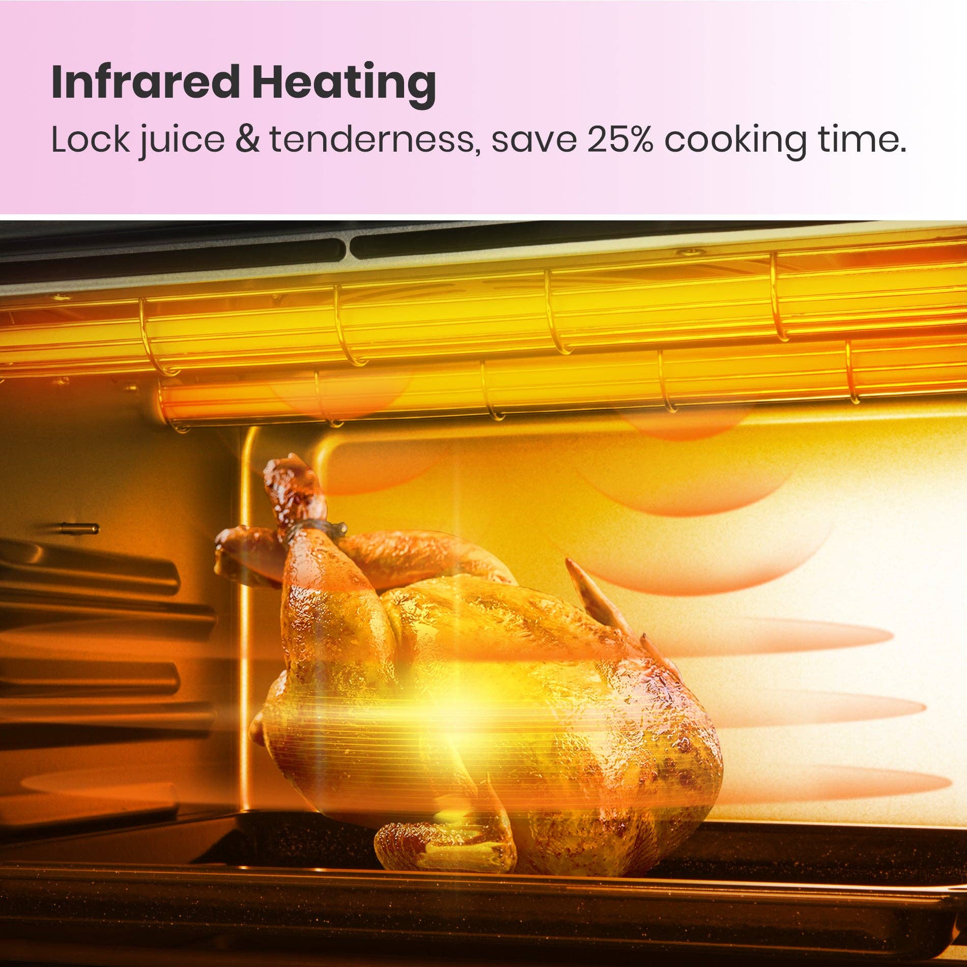 VAL CUCINA - Vente Appareils électroménagers - Four grille-pain à friteuse à air 10 en 1 VAL CUCINA, rose classique6