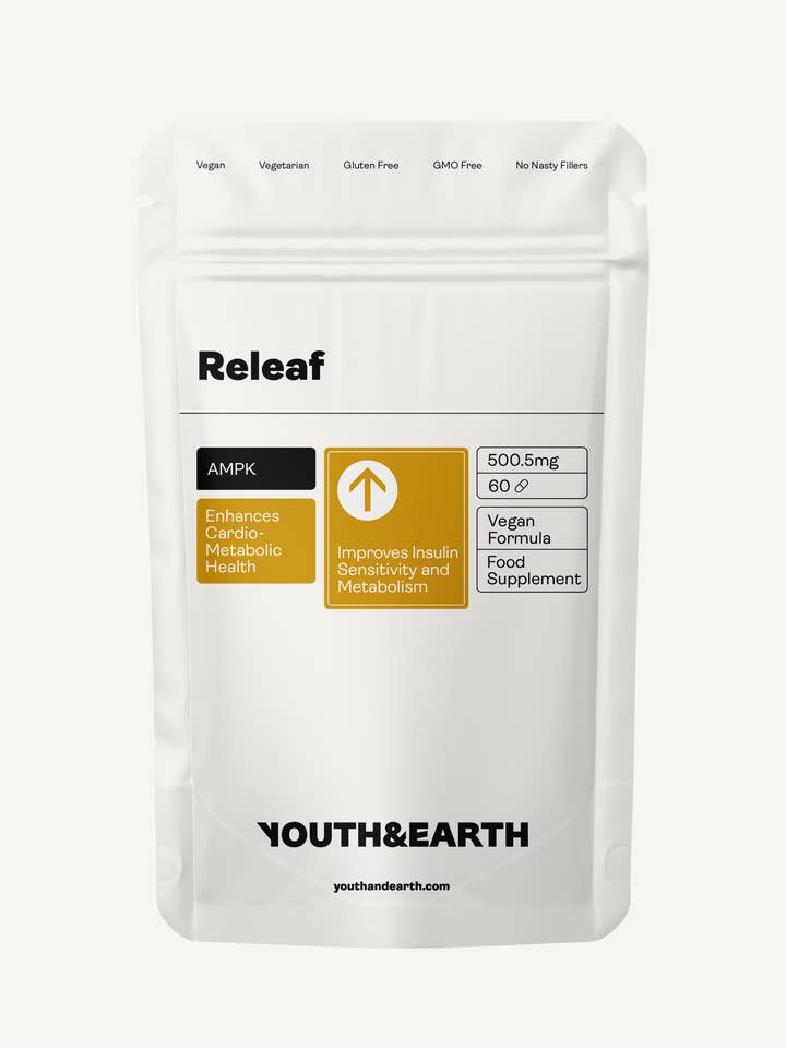 Releaf (Berberin, Silymarin, Chrom Picolinate) - 500.5mg x 60 kapsler for engroshandel hos Youth & Earth