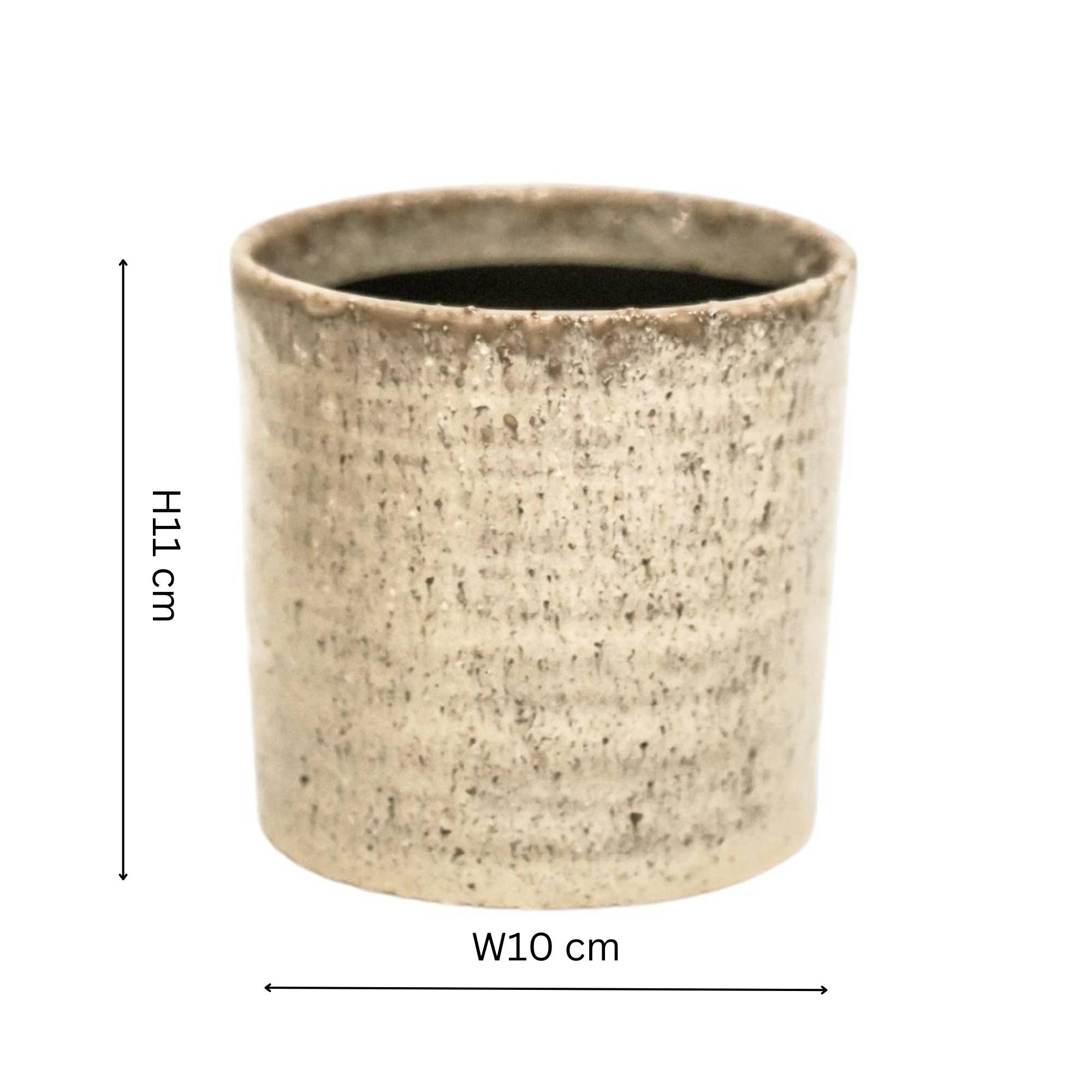 Ivyline – wholesale Indoor pot – Chambray Reactive Glaze Ceramic Indoor Planter In Ivory0