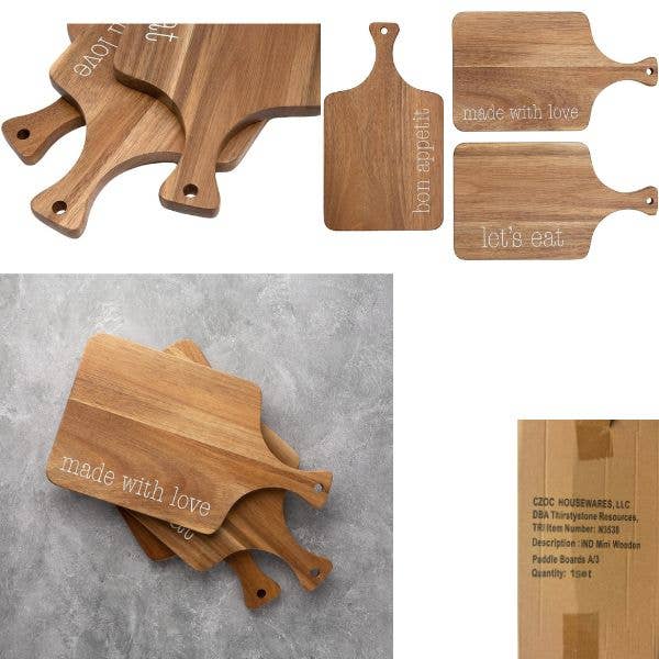 St. Louis Wholesale LLC - Wholesale Cutting Board - 3Pack Cutting Board -CTR- All 12" Heavy Acacia Wood Set