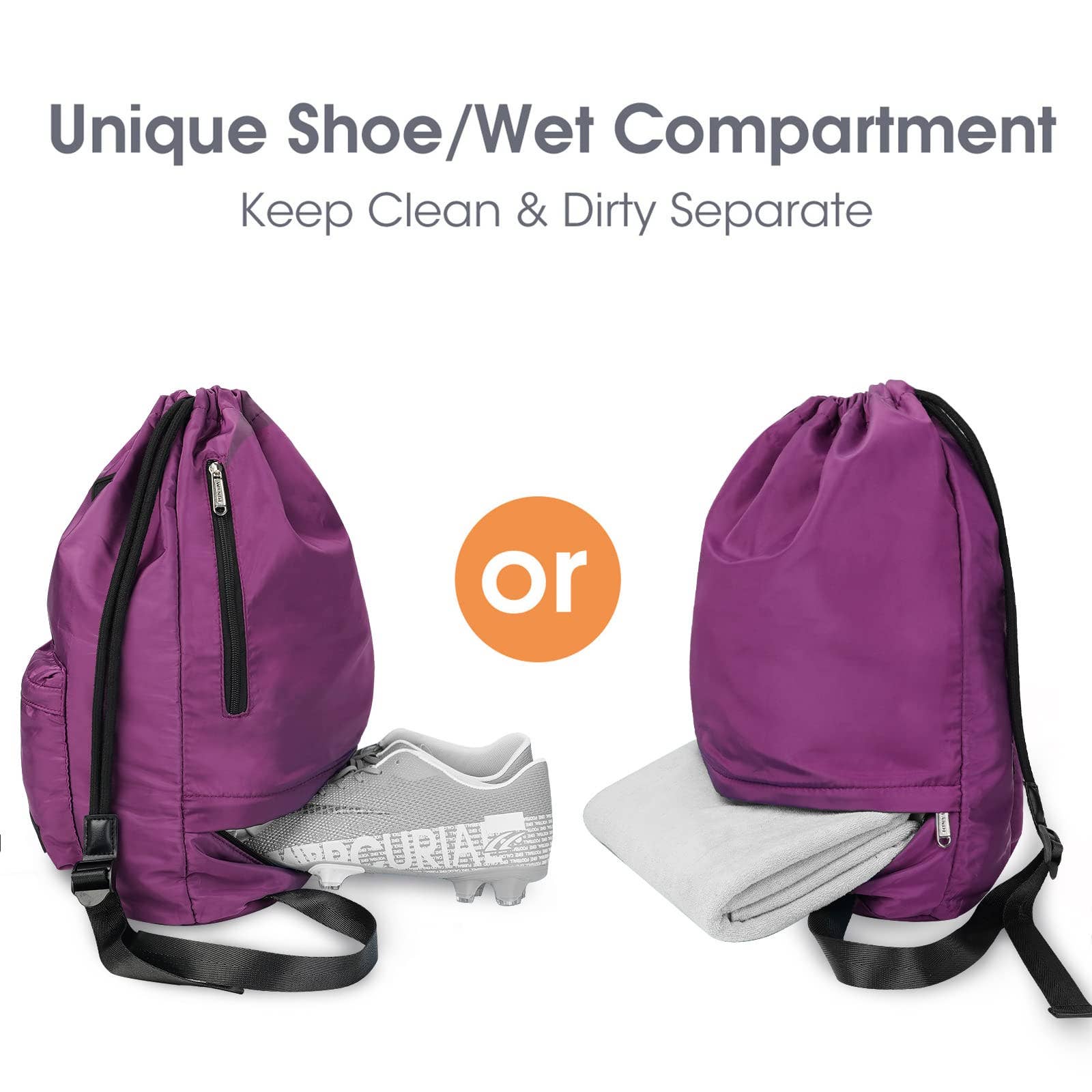 wandf - Wholesale Backpack - Unisex - WF6030 Sport Drawstring Backpack With Shoe Compartment20