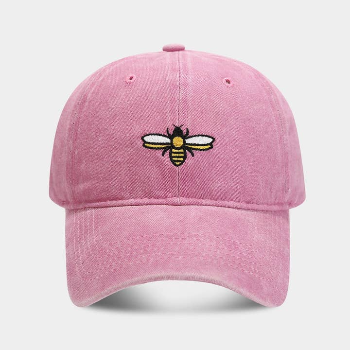 ACCITY - Wholesale Baseball Cap - Women's - Bee Embroidery Baseball Cap - Outdoor Sun Hat CWAH20202