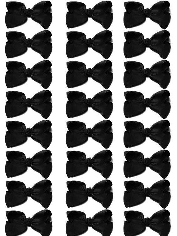 BLACK BOWS 4IN WIDE BOWS 24PCS/$8.50 BW-030-4 for wholesale by Kids Charm Online