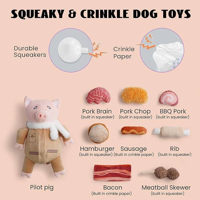 Nocciola - Vente Peluche – chien - Nocciola Jouets d'enrichissement Puzzle Cochon Amusant 9-en-12