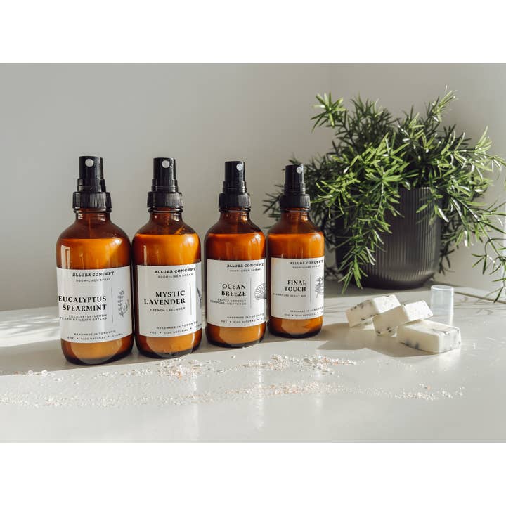 Allura Concept – Großhandel Raum- & Wäschespray – Lavendel-Raumspray — Leinenspray — Kissenspray — 4oz Bernstein