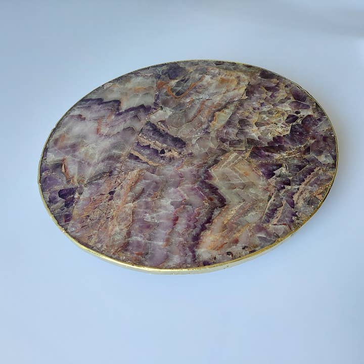 Serein Wellness - Wholesale Cheese Board - Amethyst Tray - Large 14" Purple Agate Cheese Board Platter