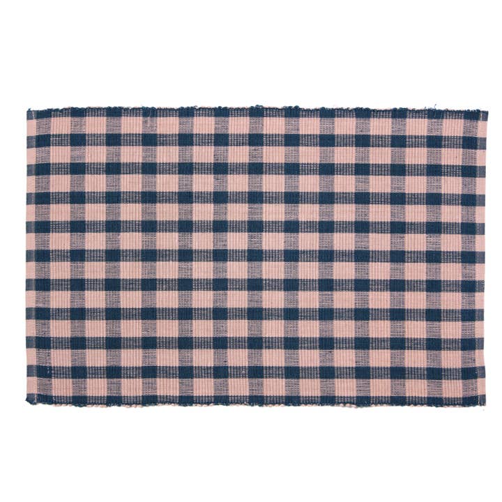 Placemats geribbeld - groen ruitje voor wholesale door Accent Linen