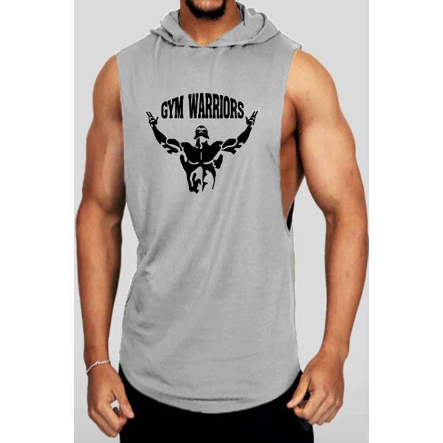 Paperdoll – wholesale Tank top – Men's – GYM CLOTHING MENS BODYBUILDING HOODED TANK TOP3