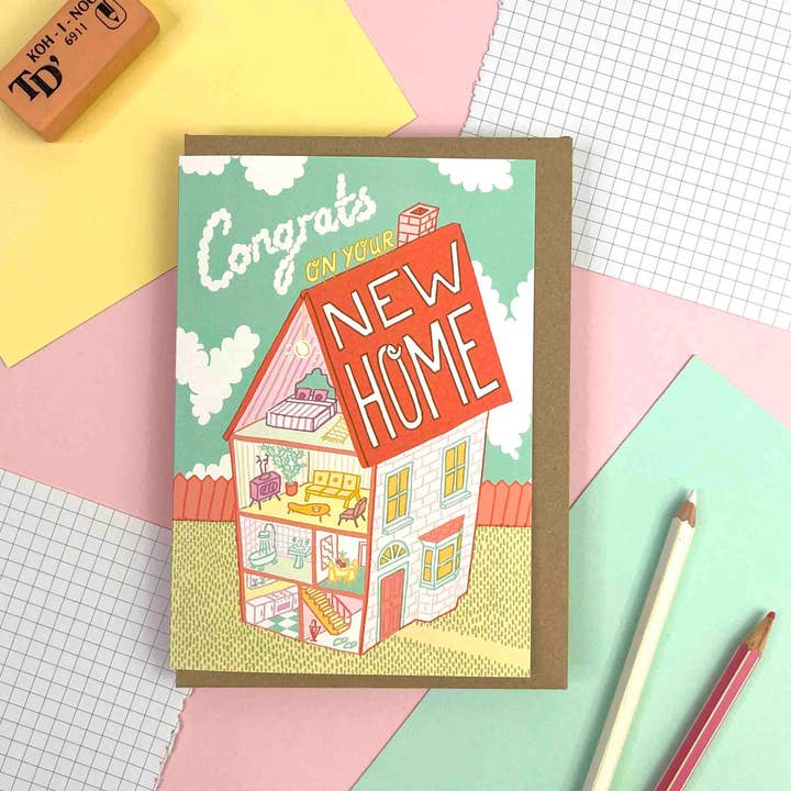 Congrats On Your New Home, Housewarming Card for wholesale by Jacqueline Colley