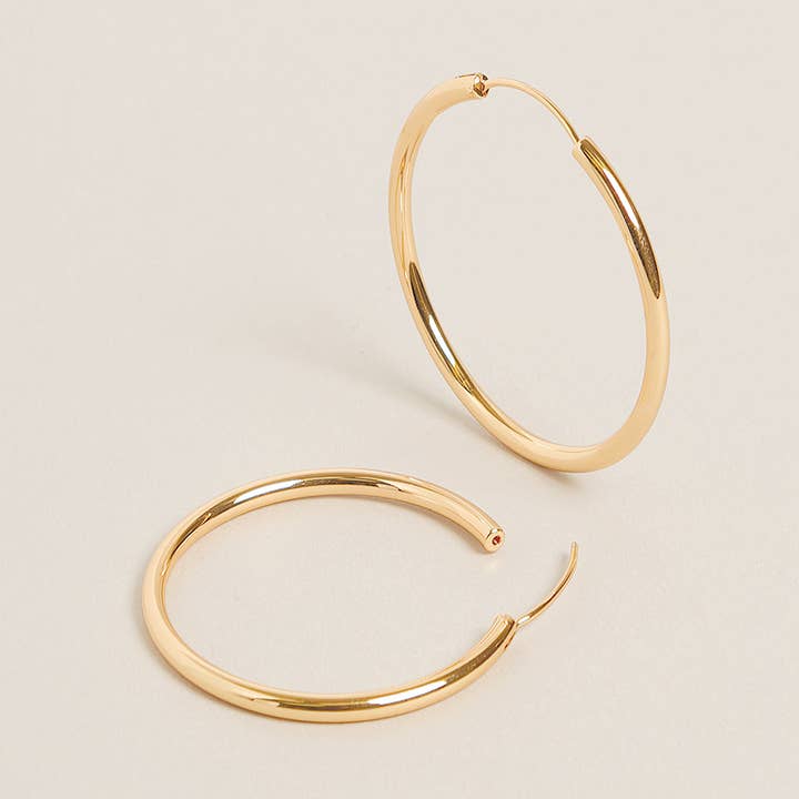 M-14K Gold Dipped Endless Hoop Earrings for wholesale by Fashion City