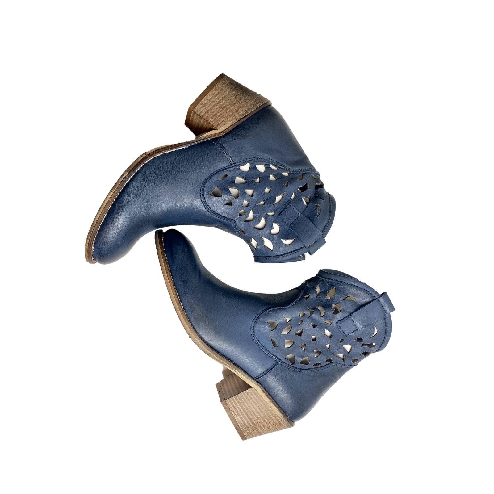 Eccellenza Donna - Wholesale Booties - Women's - Tokyo Texan Boots in Blue Leather2