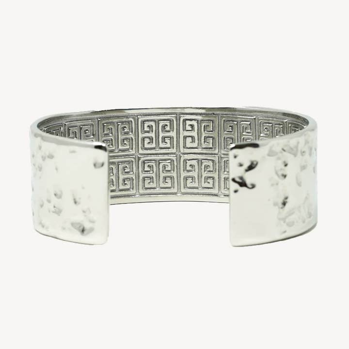 Ammos Cuff Ouro Branco por atacado de Avra Artifacts