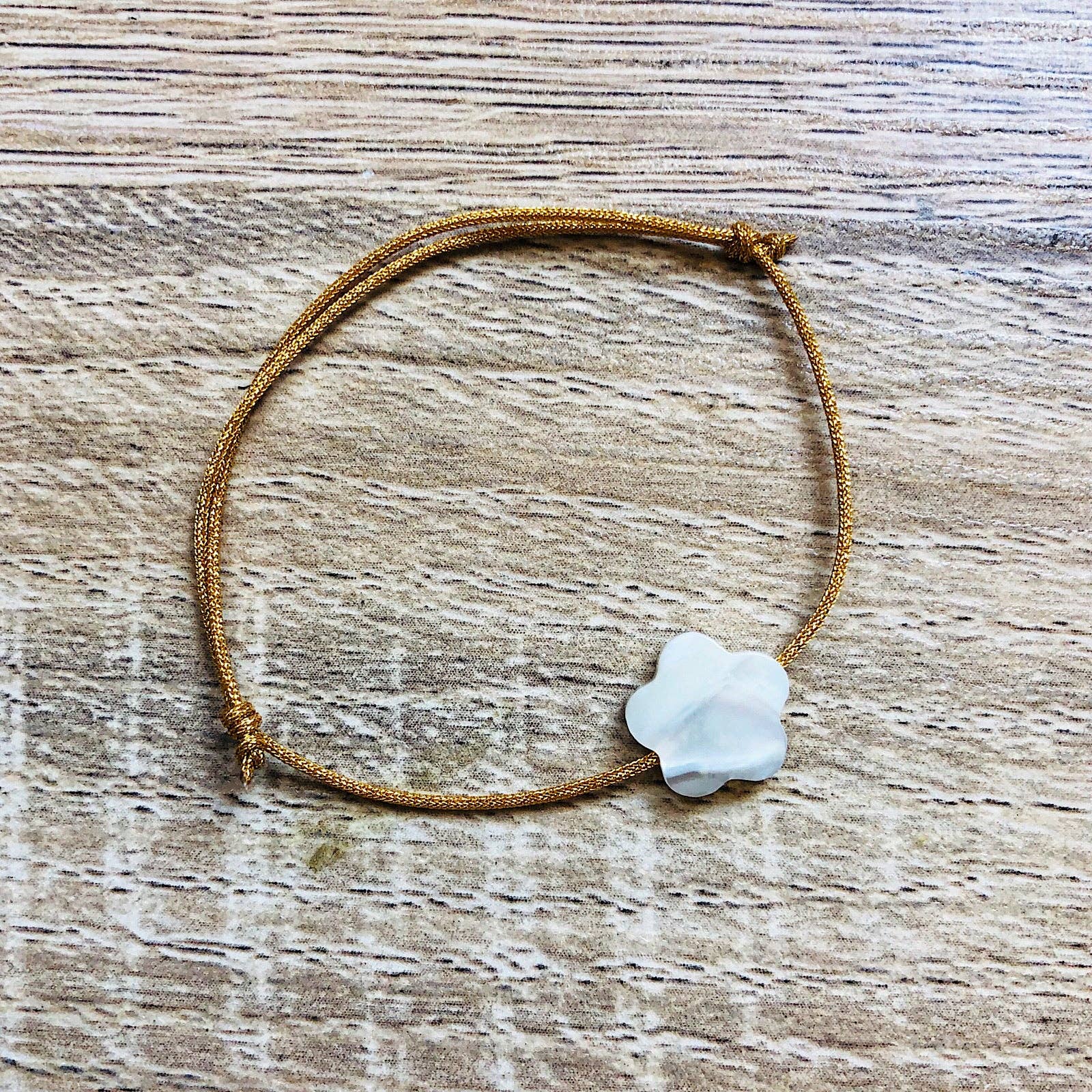 YSIE - Wholesale Beaded Bracelet - Kids - Adjustable cord bracelet for children Mother-of-Pearl Camille6