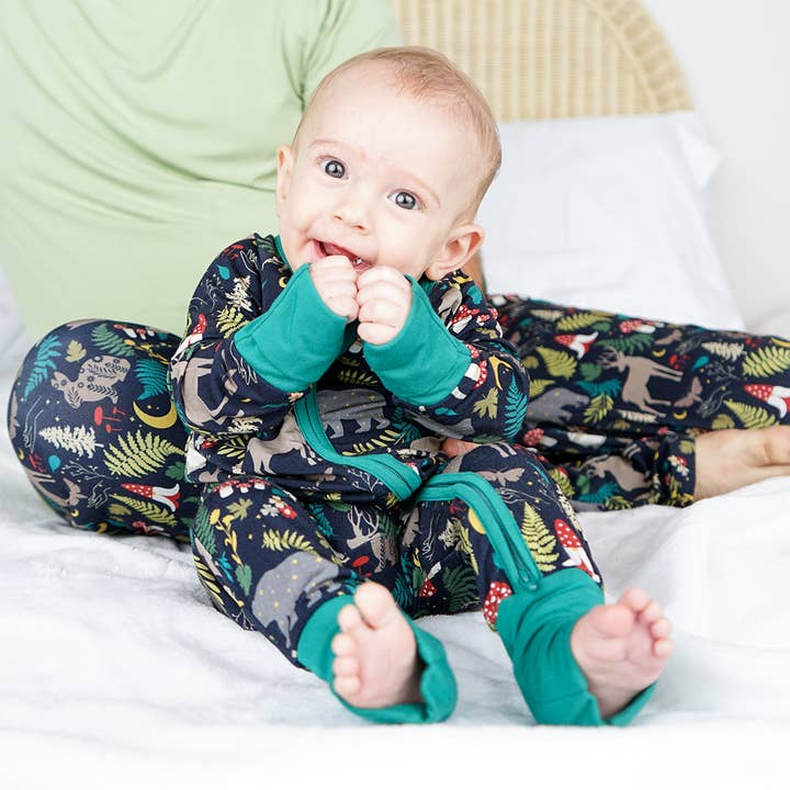 Emerson and Friends - Wholesale Sleepsuit - Baby - Night Forest Bamboo Pajamas Baby Romper Baby Clothes1