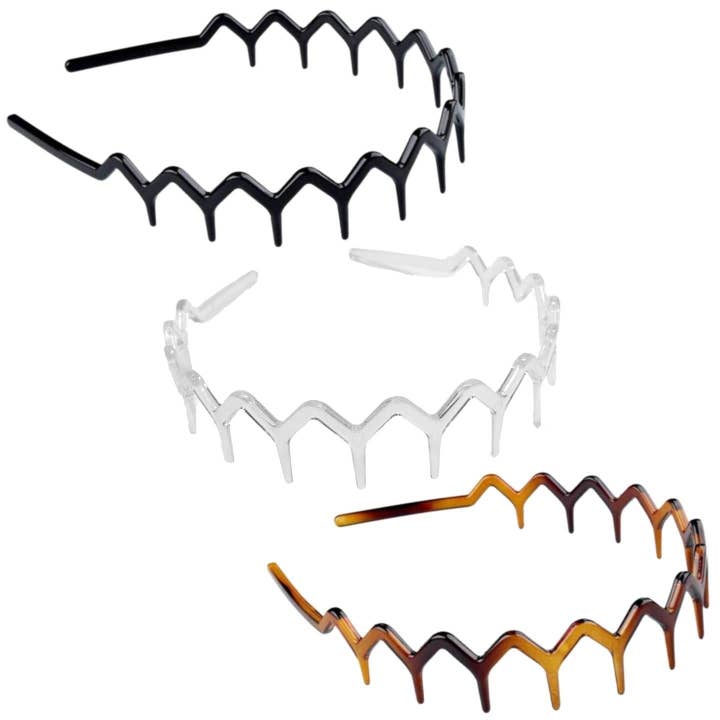 Topkids Accessories - Wholesale Fashion Headband - Unisex - Zig Zag Shark Tooth Head Band Teeth Hair Band Alice Band Comb Headband Zigzag Hairband Wavy Grip Wave Gripper Saw Toothed Aliceband5