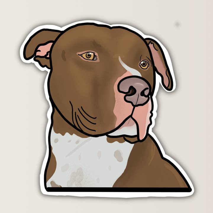 STICKER EN VINYLE ET PAPIER RÉSISTANT AUX INTEMPÉRIES PITTY DOG PITTY DOG pour la vente par Drifting Souls Paper Co.