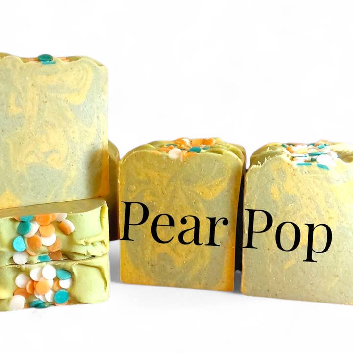 Pear Pop Soap for wholesale by Amber Bath Co