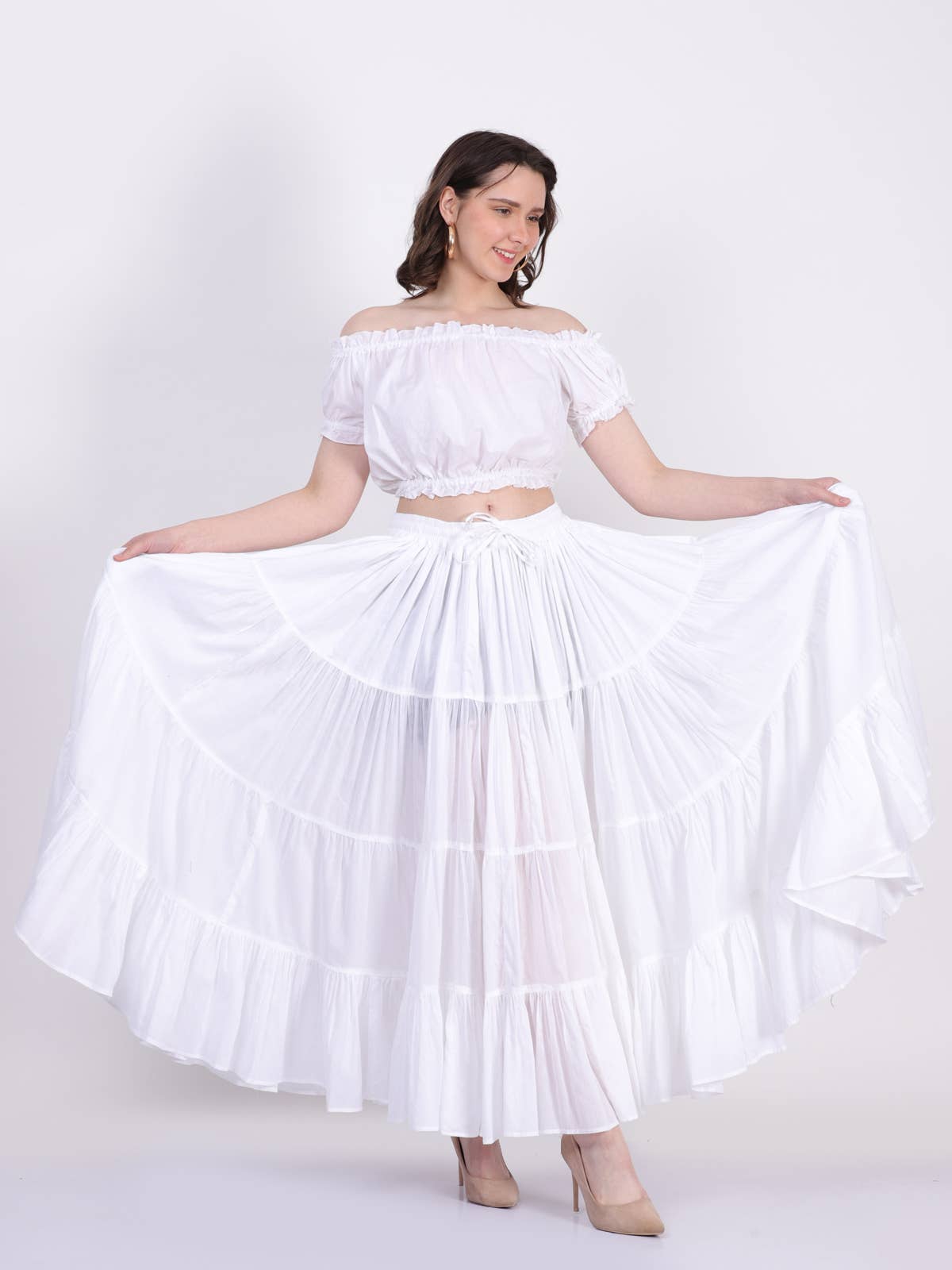 Wevez - Vente Jupe – femme - Jupe Renaissance en coton de 25 mètres de style American Tribal Style34