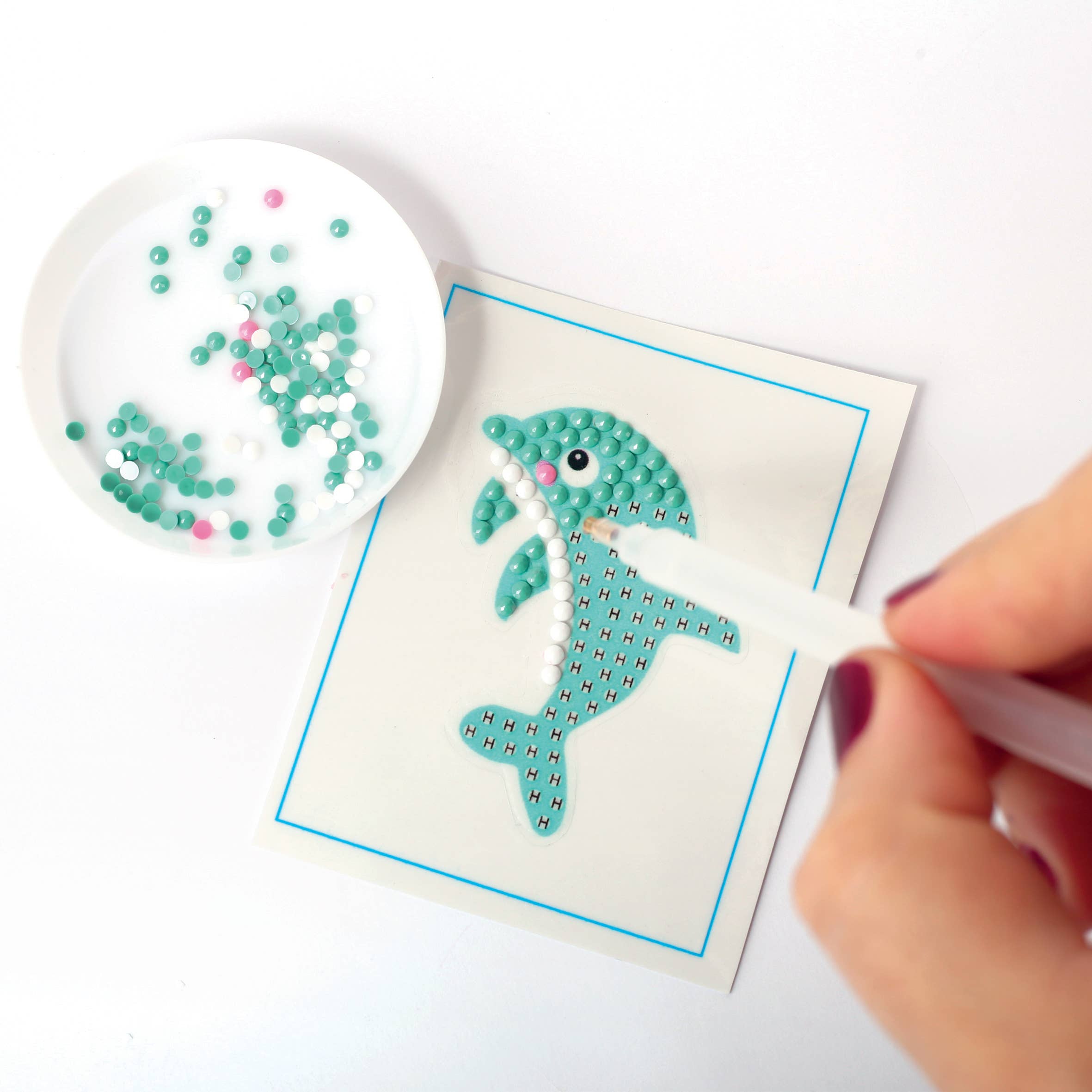 Graine Créative - Wholesale DIY Craft Kit - Kids - DIAMOND MOSAIC STICKER KIT - DOLPHIN2