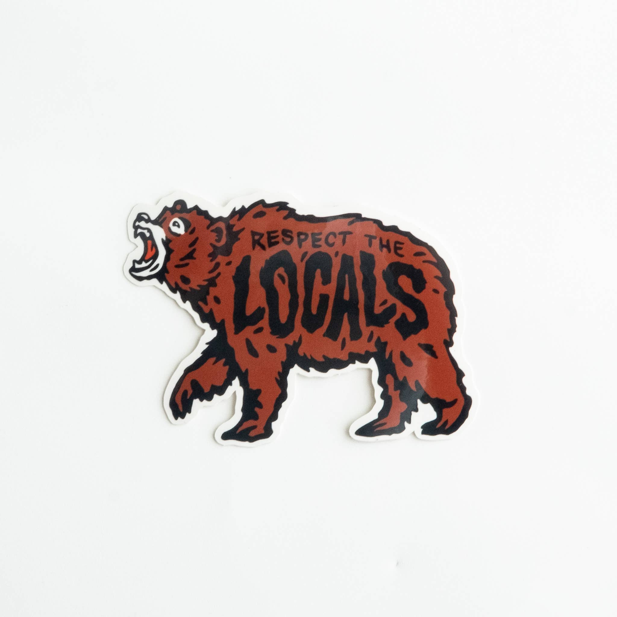 Union Made - Wholesale Sticker - Respect the Locals Vinyl Sticker - Grizzly Bear