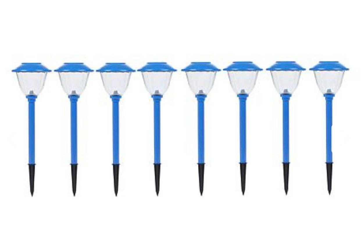 OutdoorSolarOutlet - Wholesale Outdoor/Lawn Light - NEW LED Energizer 8Pack Solar Pathoway Lights Outdoor-Stainless Steel(Blue)Waterproof0