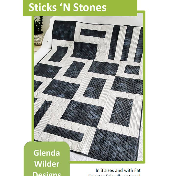 Sticks N Stones Quilt Pattern for wholesale by Glenda Wilder Designs