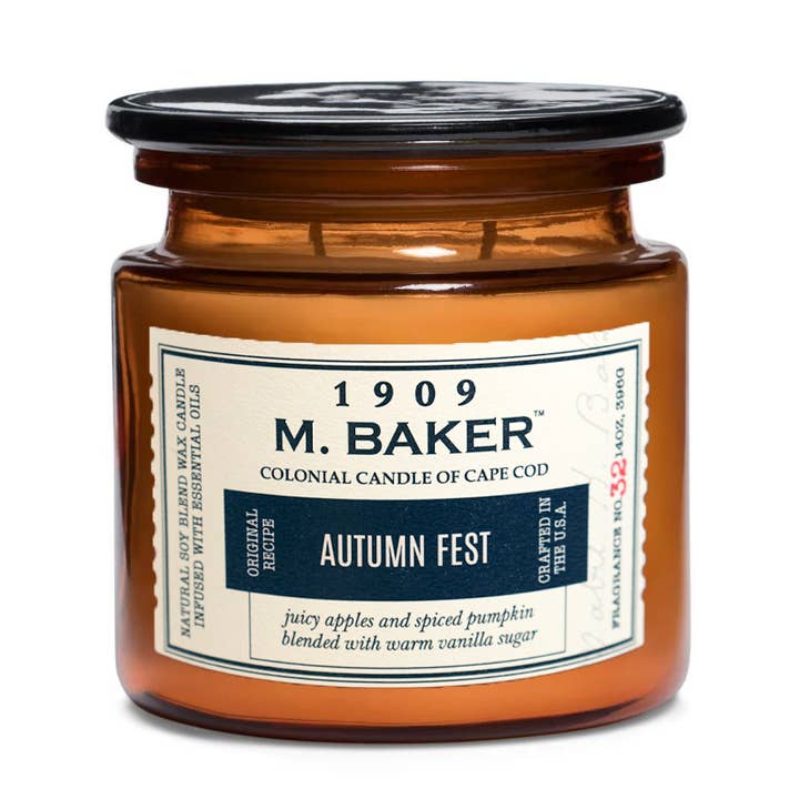 MVP Group International INC - Wholesale Jar/Filled Candle - M Baker Autumn Fest Scented Jar Candle, Soy Blend, 14 oz3