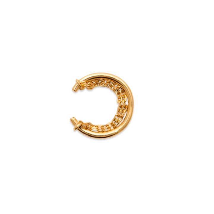 Oriel 18K Gold Plated Cuff Earring with 2 Chains for wholesale by Jewelry Private Label