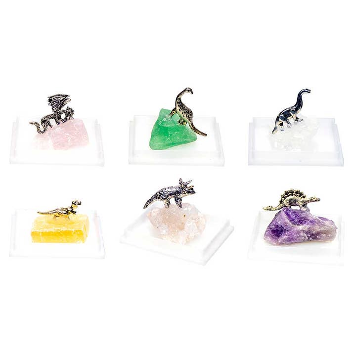 Kheops International - Wholesale Decorative Tabletop Object - Gemstone Crystal Chunk w/ Asst'd Dinosaurs (Display of 60)4