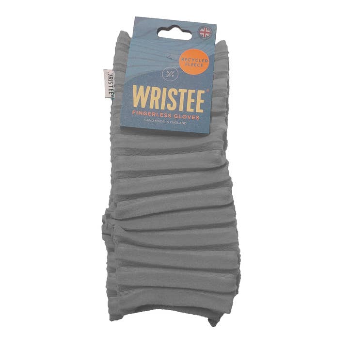 Fingerlose Handschuhe von Wristees, Grau, recycelt für den Großhandel von Anna Falcke