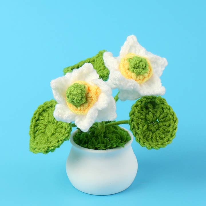 Lilyrosy - Wholesale Artificial Flowers - Lilyrosy Crochet Flower Pot Tulip Sunflower, Handmade Gifts