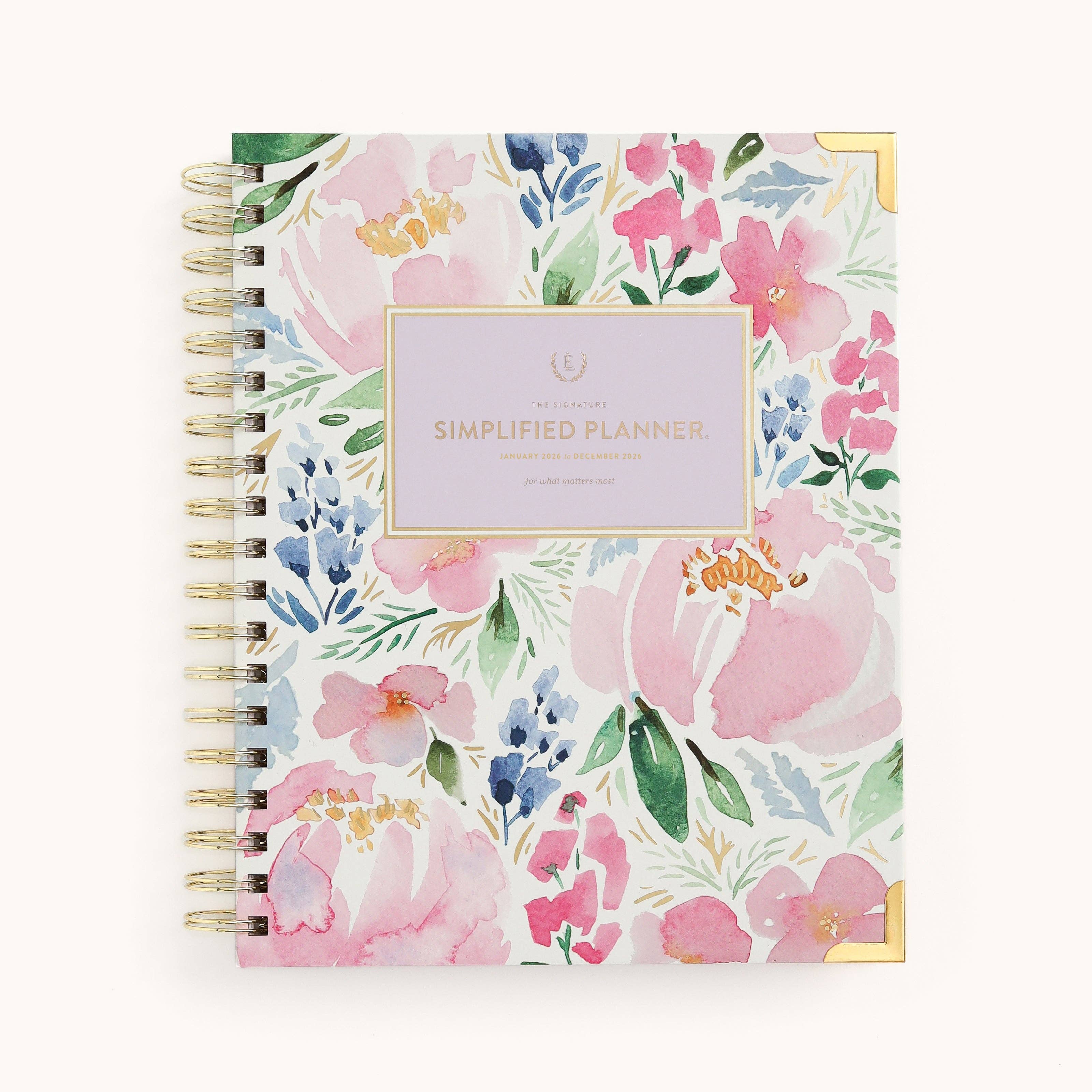 Simplified by Emily Ley – Engroshandel Planner – 2026 Spiral Ugentlig Forenklet Planner - Sommerhus Blomster