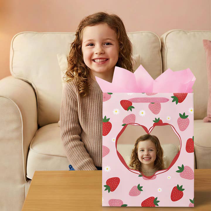 Custom Photo Gift Bags – Valentine & baby Birthday-10 Packs for wholesale by Wrapaholic Gifts & Packing Company