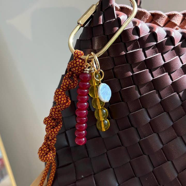 Curated By LW - Wholesale Keychain - Women's - Handmade Bag Charm Keychains with Glass Beads & Pearl