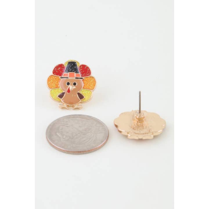 CC Wholesale Clothing - Wholesale Stud/Post Earrings - Thanksgiving Turkey Stud Earrings2