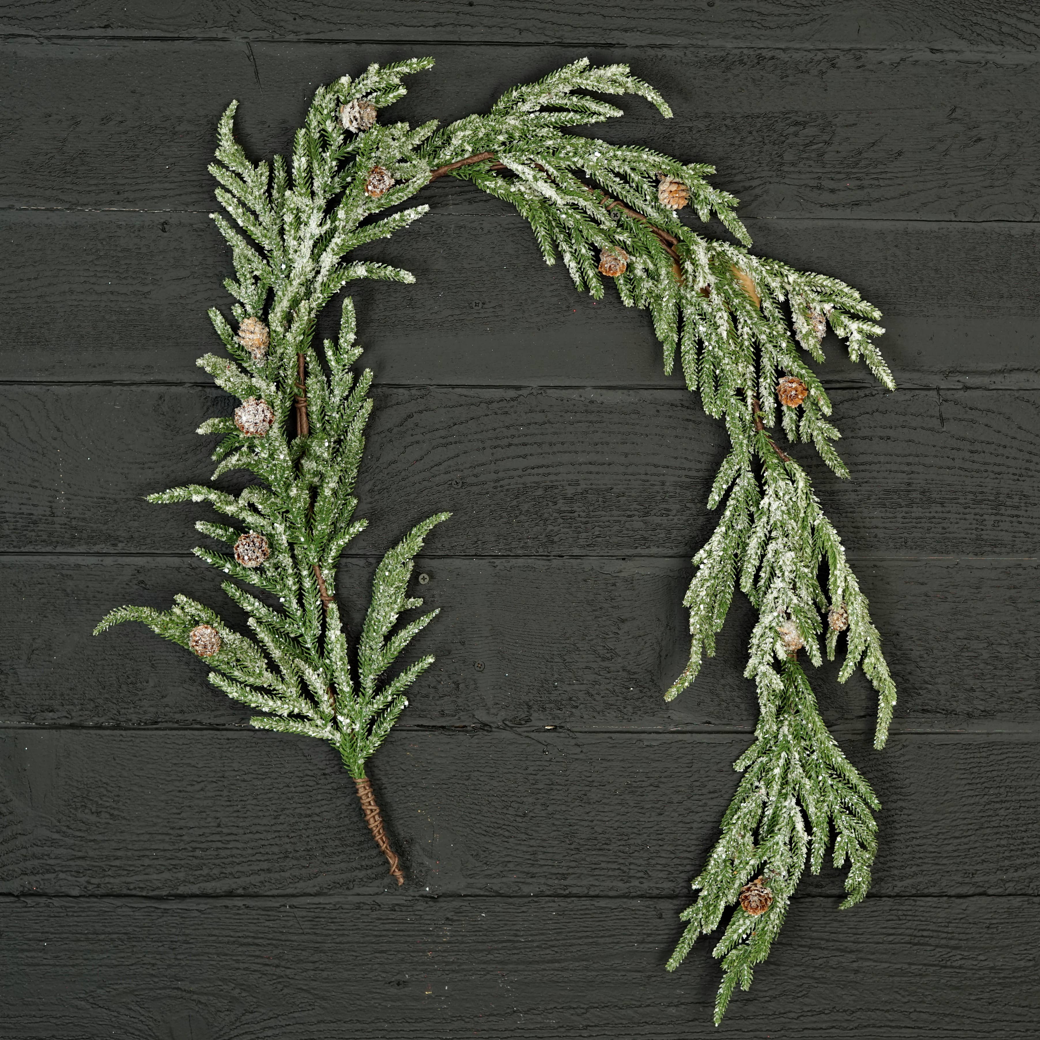 Holiday Depot Inc. - Wholesale Bunting/Garland - 510381- 5ft Garland-Snowy Soft Touch Norfolk Pine with pinec2