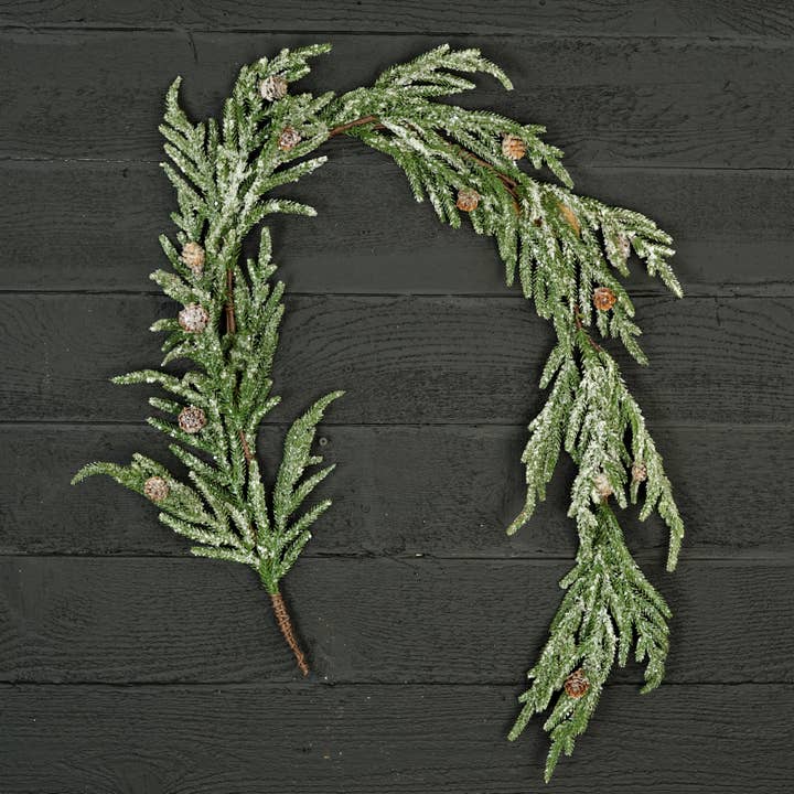 Holiday Depot Inc. - Wholesale Bunting/Garland - 510381- 5ft Garland-Snowy Soft Touch Norfolk Pine with pinec2