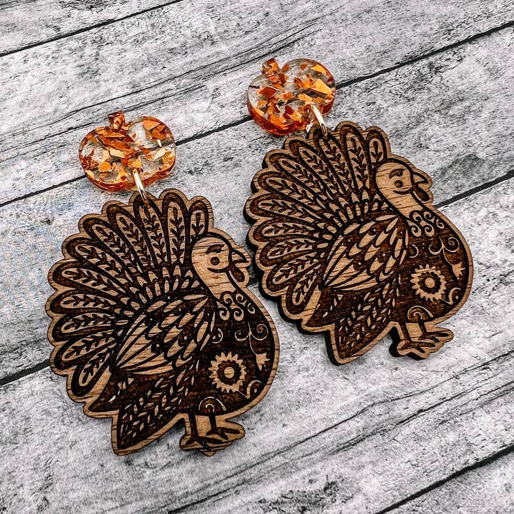 Pendentifs en bois pour dinde pour la vente par Born 2 Blossom Designs